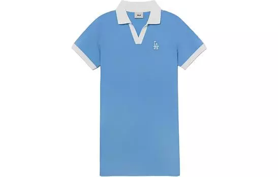 MLB Женское платье с короткими рукавами синего цвета