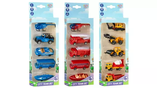 Mller Toy Place Набор City Team 5 транспортных средств, 3 разных автомобиля, 1 предмет