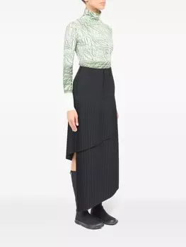 MM6 Maison Margiela асимметричная юбка макси из струящегося габардина, черный