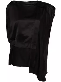 MM6 Maison Margiela атласная блузка асимметричного кроя, черный