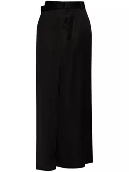 MM6 Maison Margiela атласная юбка макси, черный