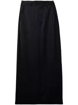 MM6 Maison Margiela атласная юбка макси, черный