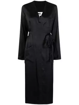 MM6 Maison Margiela атласное платье миди, черный