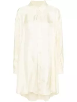 MM6 Maison Margiela атласное платье-рубашка с принтом, желтый