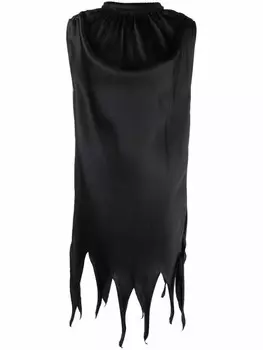 MM6 Maison Margiela атласное платье с необработанным подолом, черный