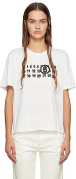 MM6 Maison Margiela Белая футболка с принтом