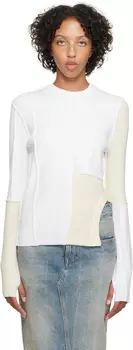 MM6 Maison Margiela Белый свитер со вставками