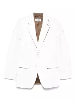 MM6 Maison Margiela блейзер с эффектом кракле, белый