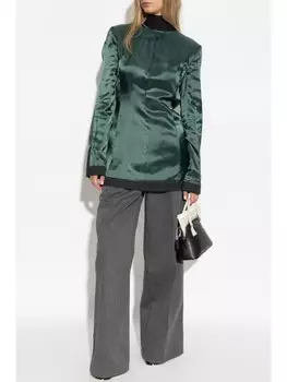 MM6 Maison Margiela блейзер с эффектом вывернутого наизнанку, зеленый