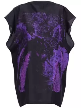 MM6 Maison Margiela блузка без рукавов с оборками, черный
