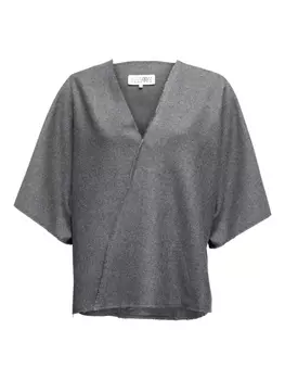 MM6 Maison Margiela блузка с необработанными краями, серый