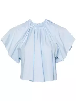 MM6 Maison Margiela блузка со сборками, синий