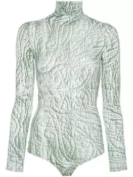 MM6 Maison Margiela боди Iguana, зеленый