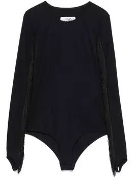 MM6 Maison Margiela боди с бахромой, черный