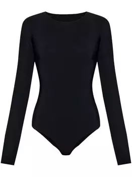 MM6 Maison Margiela боди с длинными рукавами и фирменными номерами, черный