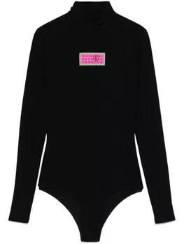 MM6 Maison Margiela боди с нашивкой-логотипом, черный