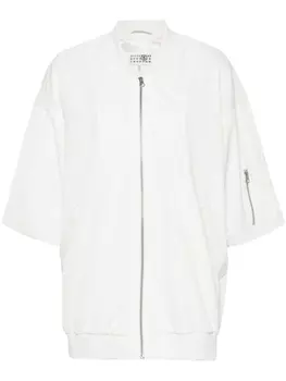 MM6 Maison Margiela бомбер с короткими рукавами, белый