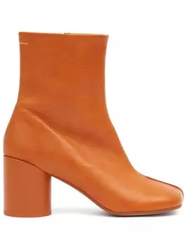 MM6 Maison Margiela ботильоны с декоративной строчкой, оранжевый