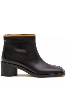 MM6 Maison Margiela ботильоны с вышитым логотипом, черный