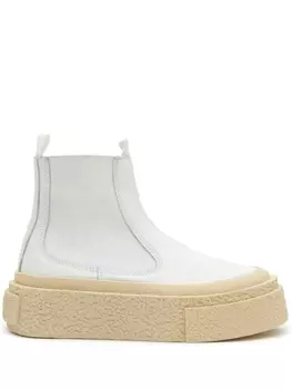 MM6 Maison Margiela ботинки с нашивкой-логотипом, белый