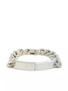 MM6 Maison Margiela браслет Minimal Logo ID Tag, серебряный