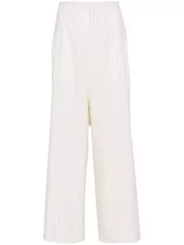 MM6 Maison Margiela брюки палаццо в тонкую полоску, нейтральный цвет