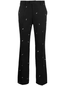 MM6 Maison Margiela брюки с эффектом разбрызганной краски, черный
