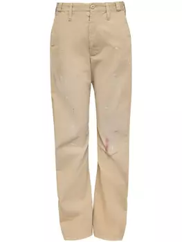 MM6 Maison Margiela брюки с эффектом разбрызганной краски, нейтральный