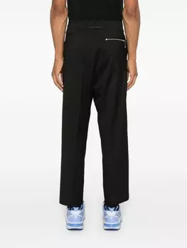 MM6 Maison Margiela брюки с логотипом с одинарной строчкой, черный