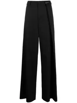 MM6 Maison Margiela брюки широкого кроя с завышенной талией, черный