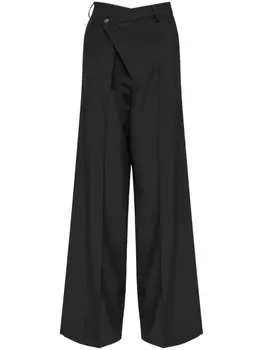 MM6 Maison Margiela брюки со смещенной застежкой, черный
