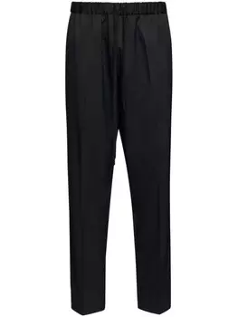 MM6 Maison Margiela брюки строгого кроя с кулиской, черный