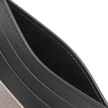 Mm6 Maison Margiela Чехол для карточек с номером и логотипом из зернистой кожи, черный