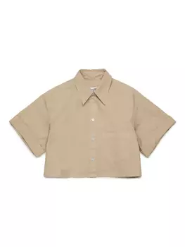 MM6 Maison Margiela Детская поплиновая рубашка MM6 Maison Margiela Kids, коричневый