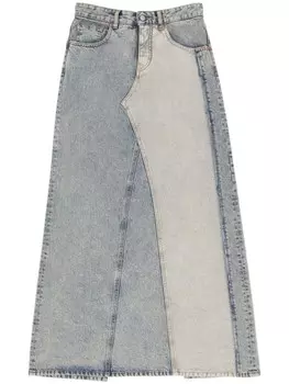MM6 Maison Margiela длинная джинсовая юбка с разрезом, синий