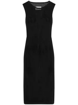 MM6 Maison Margiela длинный топ рыхлой вязки, черный