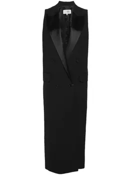 MM6 Maison Margiela двубортное пальто без рукавов, черный