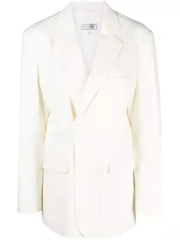 MM6 Maison Margiela двубортный блейзер асимметричного кроя, белый