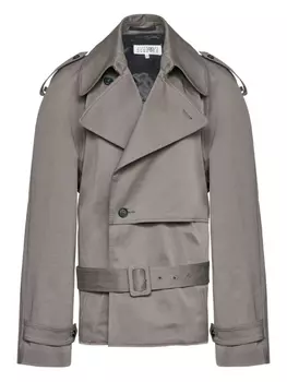MM6 Maison Margiela двубортный тренч, серый