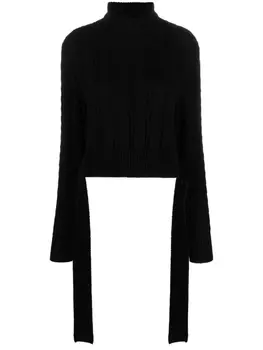MM6 Maison Margiela джемпер фактурной вязки с высоким воротником, черный
