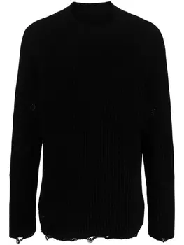 MM6 Maison Margiela джемпер с эффектом потертости, черный
