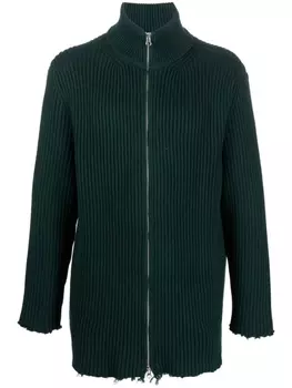 MM6 Maison Margiela джемпер с эффектом потертости, зеленый