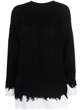 MM6 Maison Margiela джемпер с эффектом потертости, черный