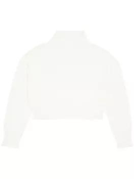 MM6 Maison Margiela джемпер с высоким воротником и вырезами, белый