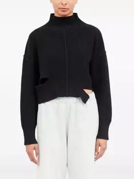 MM6 Maison Margiela джемпер с высоким воротником и вырезами, черный