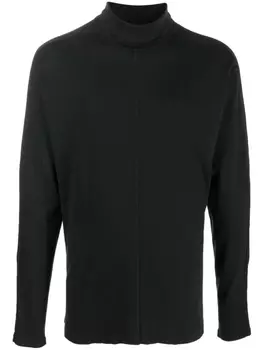 MM6 Maison Margiela джемпер в рубчик с высоким воротником, серый