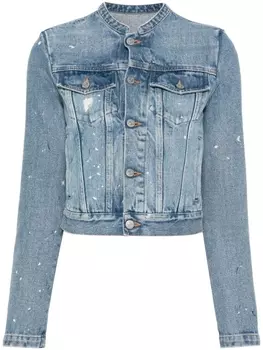 MM6 Maison Margiela джинсовая куртка с эффектом потертости, синий