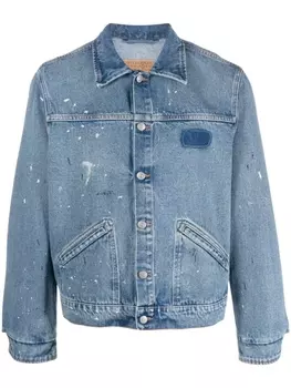 MM6 Maison Margiela джинсовая куртка с эффектом разбрызганной краски, синий