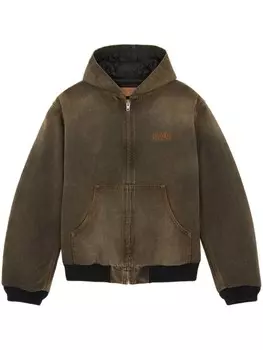 MM6 Maison Margiela джинсовая куртка с капюшоном, зеленый