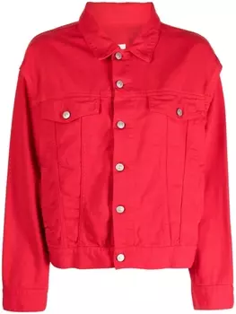 MM6 Maison Margiela джинсовая куртка с вырезами, красный